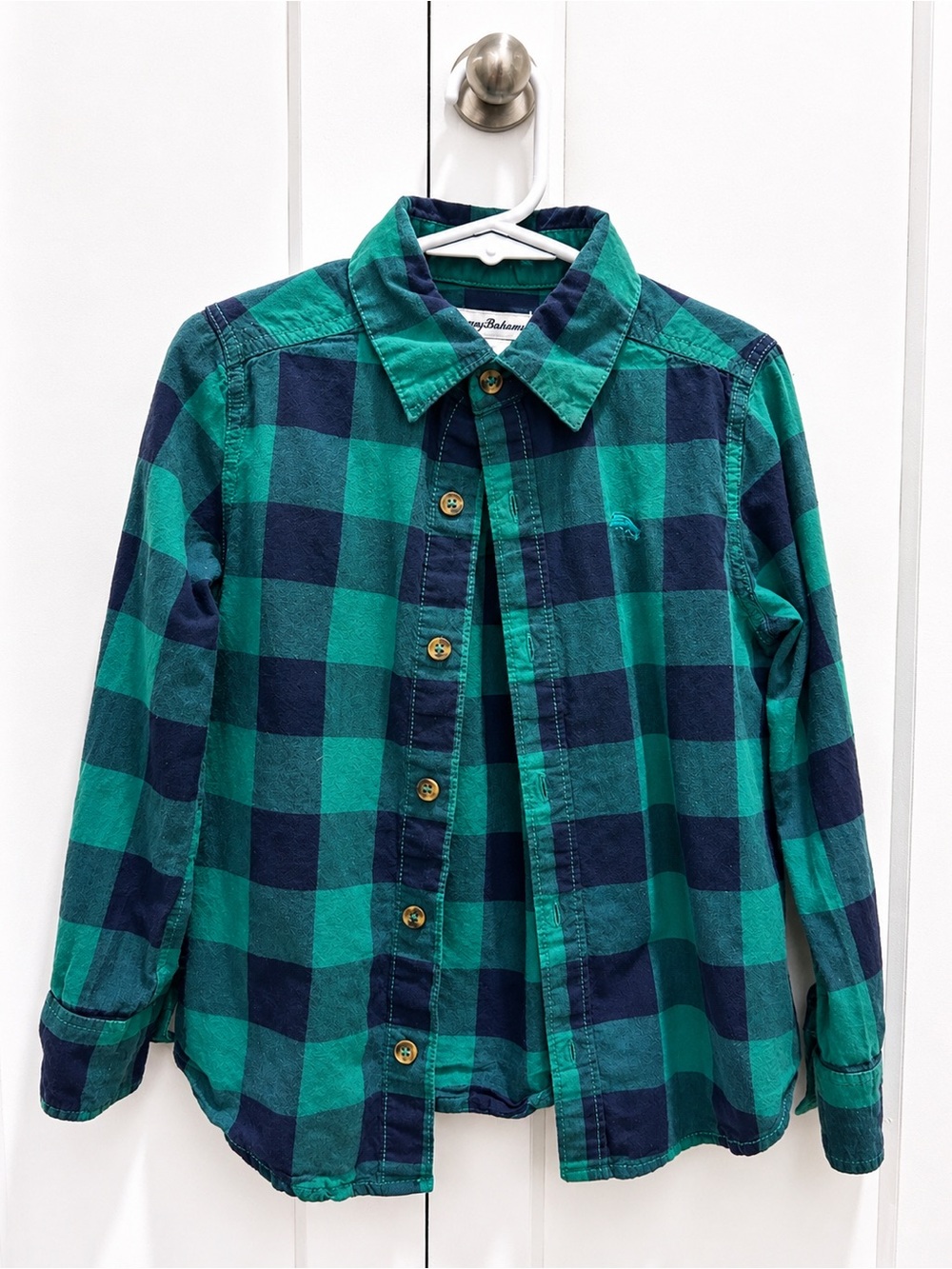 Tommy Bahama Teal & Navy Plaid Button-Down Shirt